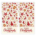 (Style 3) 50 Sheet Christmas Gift Sealing Sticker Set with 100 Stickers - 100 x 50 mm Rectangular Holiday Labels for Gift Boxes, Wrapping, Packaging and Envelopes