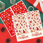 (Style 3) 50 Sheet Christmas Gift Sealing Sticker Set with 100 Stickers - 100 x 50 mm Rectangular Holiday Labels for Gift Boxes, Wrapping, Packaging and Envelopes