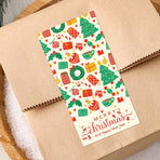 (Style 4) 50 Sheet Christmas Gift Sealing Sticker Set with 100 Stickers - 100 x 50 mm Rectangular Holiday Labels for Gift Boxes, Wrapping, Packaging and Envelopes
