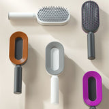 Self Cleaning Hair Brush for Women - One-Key Cleaning, Airbag Scalp Massage, Anti-Static Comb for Home & Travel Use