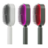 Self Cleaning Hair Brush for Women - One-Key Cleaning, Airbag Scalp Massage, Anti-Static Comb for Home & Travel Use