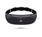 Dark blue Adjustable Running Belt - Fits Large Phones, Reflective, Earphone Port - Top-Down View
