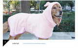 Blue Hooded Dog Bathrobe - Super Absorbent, Adjustable Fit, Cozy Pet Towel (Size : XS) - Front View