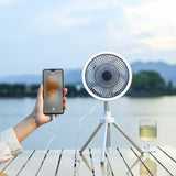 Gery Portable Outdoor Tripod Fan - USB Rechargeable Camping Fan with Remote Control, Folding & Adjustable for Outdoor Activities and Travel - Front View