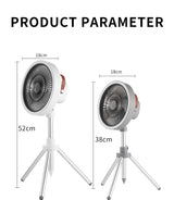 Gery Portable Outdoor Tripod Fan - USB Rechargeable Camping Fan with Remote Control, Folding & Adjustable for Outdoor Activities and Travel - Rear View