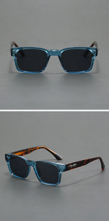 Blue And Brown Trendy Oversized Lightweight Blue Light Blocking Sunglasses for Men - Anti-Fog, Photochromic, and UV Protection - Front View