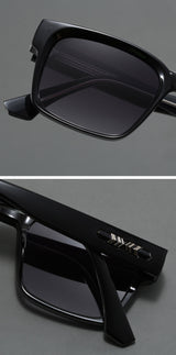 Blue And Brown Trendy Oversized Lightweight Blue Light Blocking Sunglasses for Men - Anti-Fog, Photochromic, and UV Protection - Top-Down View