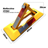 Triangle Lockable Parking Barrier Fold Down Vehicle Security Car Parking Lock Safety Reflective Stripe Barrier - Front View
