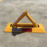 Triangle Lockable Parking Barrier Fold Down Vehicle Security Car Parking Lock Safety Reflective Stripe Barrier - 45-Degree Angle