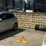 Triangle Lockable Parking Barrier Fold Down Vehicle Security Car Parking Lock Safety Reflective Stripe Barrier - Rear View