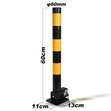 Fold Down Vehicle Security Car Parking Lock Safety Barrier Bollard Locker Barrier -Black - Front View