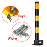 Fold Down Vehicle Security Car Parking Lock Safety Barrier Bollard Locker Barrier -Black - Top-Down View