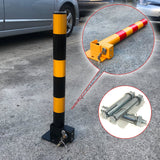 Fold Down Vehicle Security Car Parking Lock Safety Barrier Bollard Locker Barrier -Black - 45-Degree Angle