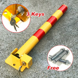 Fold Down Vehicle Security Car Parking Lock Safety Barrier Bollard Locker Barrier -Red - Top-Down View