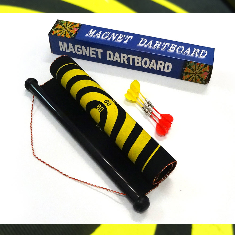 17 Magnetic Rollup Dart Board 6 Darts Large Double Side Dartboard Game