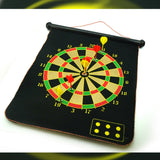 17 Magnetic Rollup Dart Board 6 Darts Large Double Side Dartboard Game - 45-Degree Angle