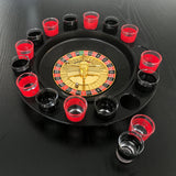 Wine Game Shot Drinking Roulette Set with Casino Spin Glass Shot Party Bar Game - Front View