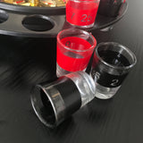 Wine Game Shot Drinking Roulette Set with Casino Spin Glass Shot Party Bar Game - 45-Degree Angle