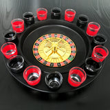 Wine Game Shot Drinking Roulette Set with Casino Spin Glass Shot Party Bar Game - Rear View