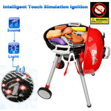 Kids BBQ Pretend Play Cooking Set Sausages Utensils Barbecue Grill Toy Cooker - Front View