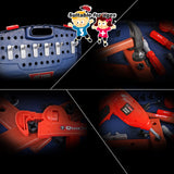 Tool Box Work Bench With Battery Operated Drill Set kids Pretend Play Toy 55pcs - Close-Up Angle