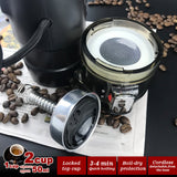 12V Portable Espresso Maker for Cars - Complete Moka Coffee Set with Cups and Accessories - Close-Up Angle