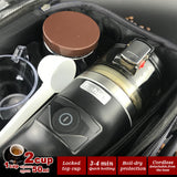 12V Portable Espresso Maker for Cars - Complete Moka Coffee Set with Cups and Accessories - Low Angle