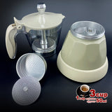 Latest Styles Electric Aluminum Espresso Moka Coffee Maker 3cups Italian Classic - Cream - Side View