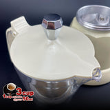Latest Styles Electric Aluminum Espresso Moka Coffee Maker 3cups Italian Classic - Cream - Top-Down View