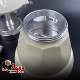 Latest Styles Electric Aluminum Espresso Moka Coffee Maker 3cups Italian Classic - Cream - Rear View