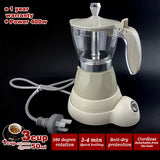 Latest Styles Electric Aluminum Espresso Moka Coffee Maker 3cups Italian Classic - Cream - Extra Image
