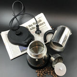Electric Espresso Moka Coffee Maker 4Cups Stainless Steel Italian Classic AU STOCK - Low Angle