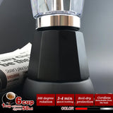 Black Electric Moka Coffee Maker Espresso Machine Italian Classic 6 Cups Auto Power - Top-Down View