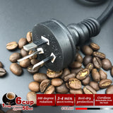 Red Electric Moka Coffee Maker Espresso Machine Italian Classic 6 Cups Auto Power - Close-Up Angle