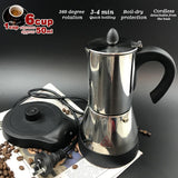 Electric Espresso Moka Coffee Make 6Cups Stainless Steel Italian Classic AU STOCK - Front View
