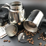 Electric Espresso Moka Coffee Make 6Cups Stainless Steel Italian Classic AU STOCK - Close-Up Angle