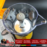 Yellow Electric Moka Coffee Maker Espresso Machine Italian Classic 6 Cups Auto Power - Side View