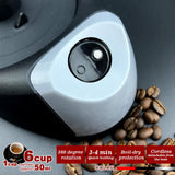 Yellow Electric Moka Coffee Maker Espresso Machine Italian Classic 6 Cups Auto Power - Close-Up Angle