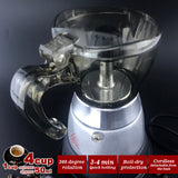 Electric 4-Cup High Pressure Moka Espresso Maker - Stylish Aluminum Cafeteria Coffee Pot - Front View