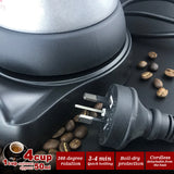 Electric 4-Cup High Pressure Moka Espresso Maker - Stylish Aluminum Cafeteria Coffee Pot - Close-Up Angle