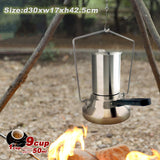 2 In 1 Camping Stainless Steel 9Cup Pot Moka Coffee Maker Italian Espresso Kettle 2024 NEW MODLE - Front View
