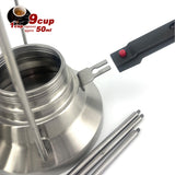 2 In 1 Camping Stainless Steel 9Cup Pot Moka Coffee Maker Italian Espresso Kettle 2024 NEW MODLE - Extra Image