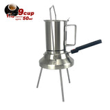 2 In 1 Camping Stainless Steel 9Cup Pot Moka Coffee Maker Italian Espresso Kettle 2024 NEW MODLE - Extra Image