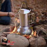 2 In 1 Camping Stainless Steel 9Cup Pot Moka Coffee Maker Italian Espresso Kettle 2024 NEW MODLE - Extra Image