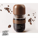 Brown All in1 Anywhere Portable Drip Pour Over Coffee Maker + Electric Grinder + Juice Blender Anywhere Freshly Ground Coffee - 45-Degree Angle