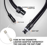 Electric & Battery Powered  HT-790 High Pressure SUP Electric Air Pump 12V DC Paddle Board 16/20PSI Auto-Off - Side View