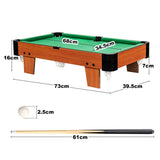 Wooden Mini Snooker Tables Billiards Game Pool Table Set Toy Extra Size For Kids - Front View