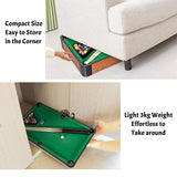 Wooden Mini Snooker Tables Billiards Game Pool Table Set Toy Extra Size For Kids - Rear View