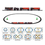 Electric Classic Toy Train Set Vehicle Rail Track Carriages Kids - Top-Down View