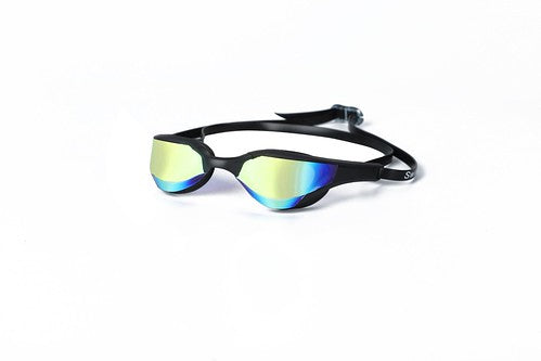 Gold Mirrored Lens Swimming Goggles for Adults